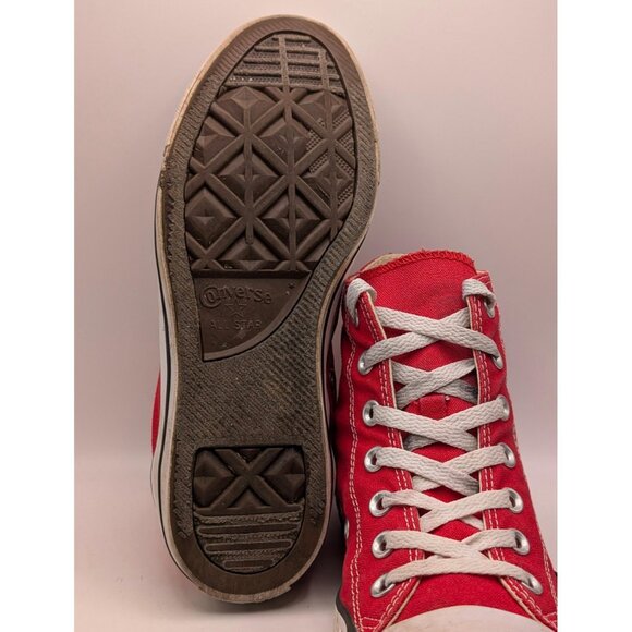 Converse Red Women's Size 8 Mens Size 6 Chuck Taylor All Star High Top Shoes - Picture 6 of 7